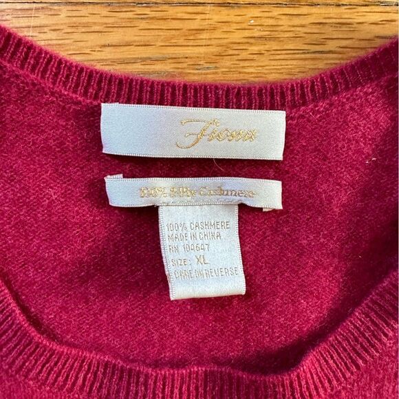 Women’s Fionn 100% 2 Ply Cashmere Red Pullover Sweater Size X-Large xl raspberry - Picture 2 of 5